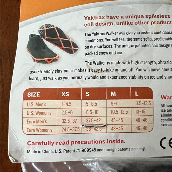 Yaktrax Walker Ice and Snow Traction Cleats with black storage bag - Picture 4 of 4